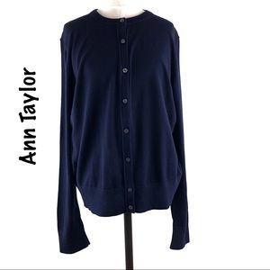 Ann Taylor Navy Cardigan XL